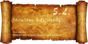 Streiter László névjegykártya